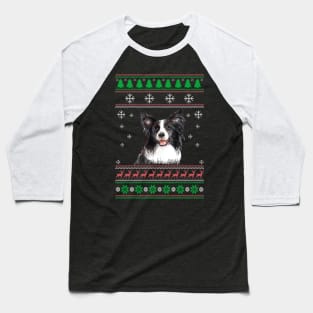 Cute Border Collie Dog Lover Ugly Christmas Sweater For Women And Men Funny Gifts Baseball T-Shirt